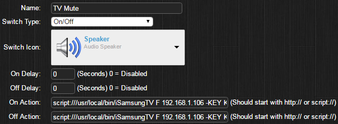 Samsung TV Mute example